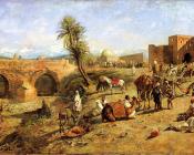 埃德温 罗德 威克斯 : Arrival of a Caravan Outside The City of Morocco
